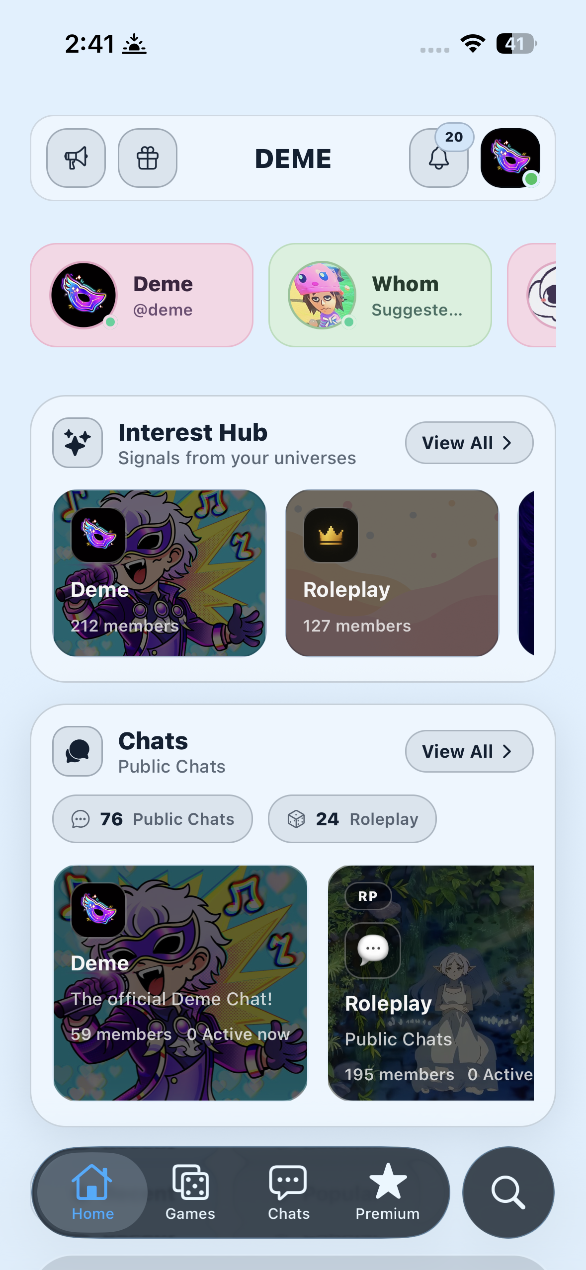 Deme app preview